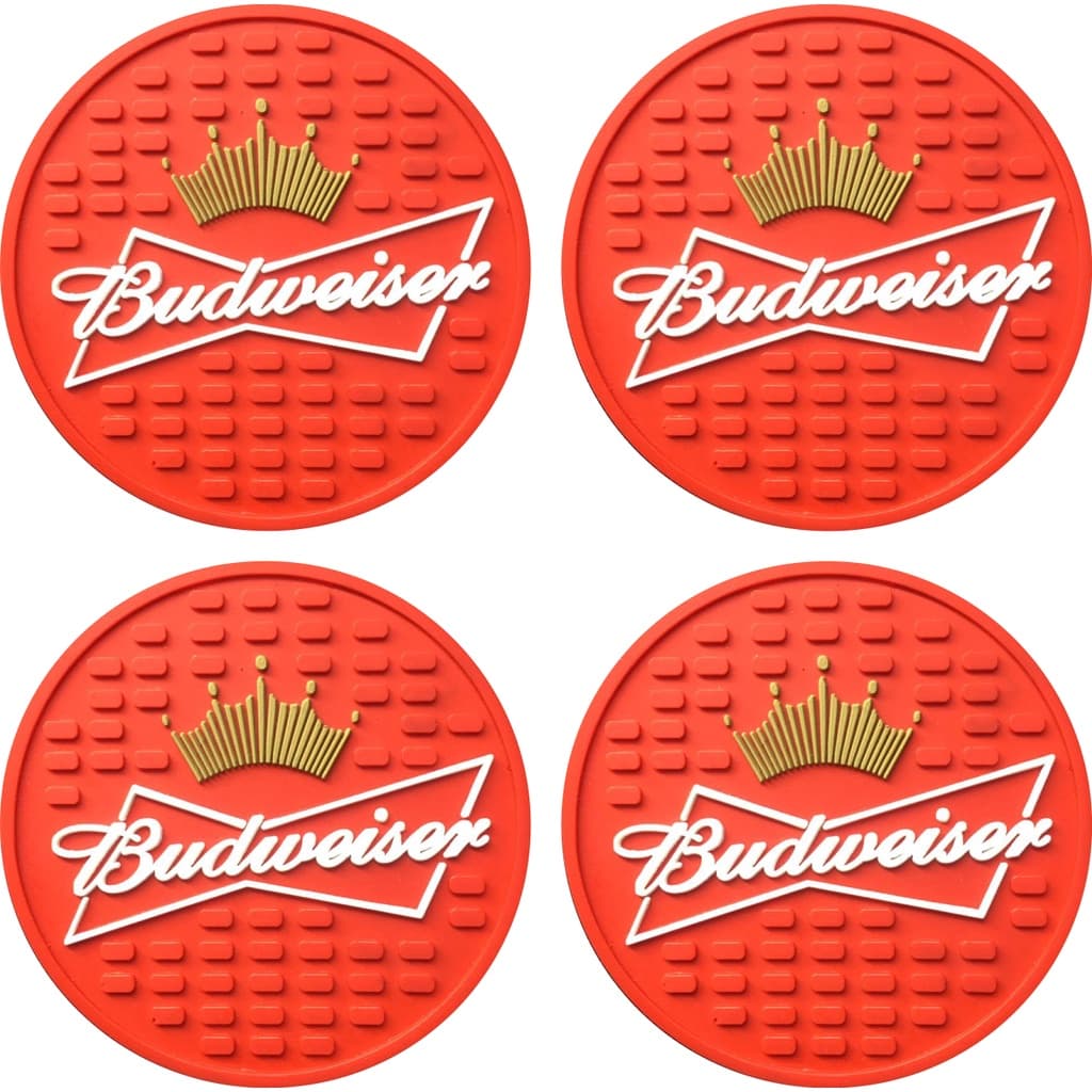 4 Porta Copo Budweiser - Descanso De Copo Emborrachado Bar mat