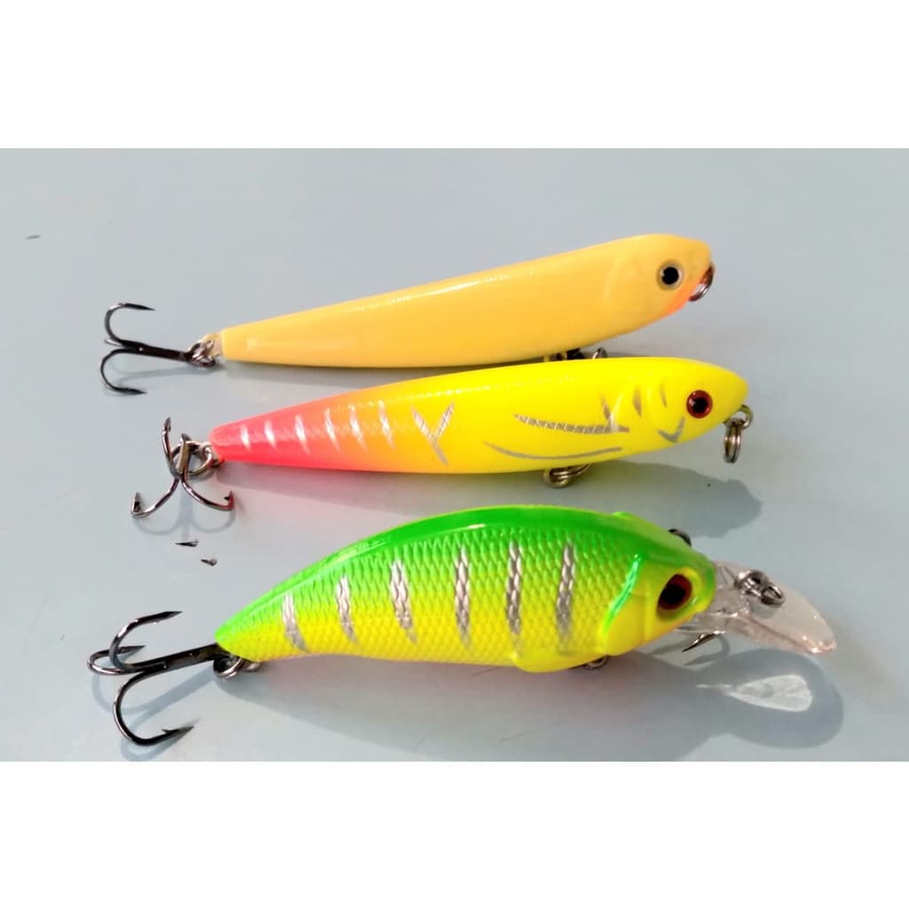 2 Iscas de Superfícies e 1 Meia Água para pesca Tucunaré, Traíra, Corvinas,Dourado e Marítimos
