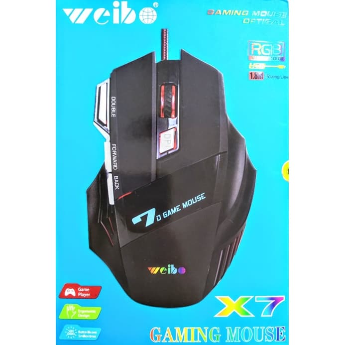 mouse óptico X7 com fio gamer LED colorido 7812081000076 6972543650070