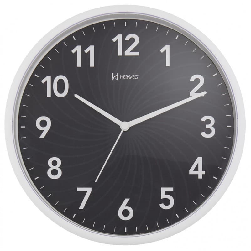 Relógio De Parede Moderno Herweg Br C/ Visor Preto 6182 034
