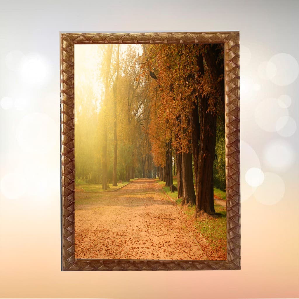 Quadro Decorativo Dourado moldura 30x40 Cm Com Vidro