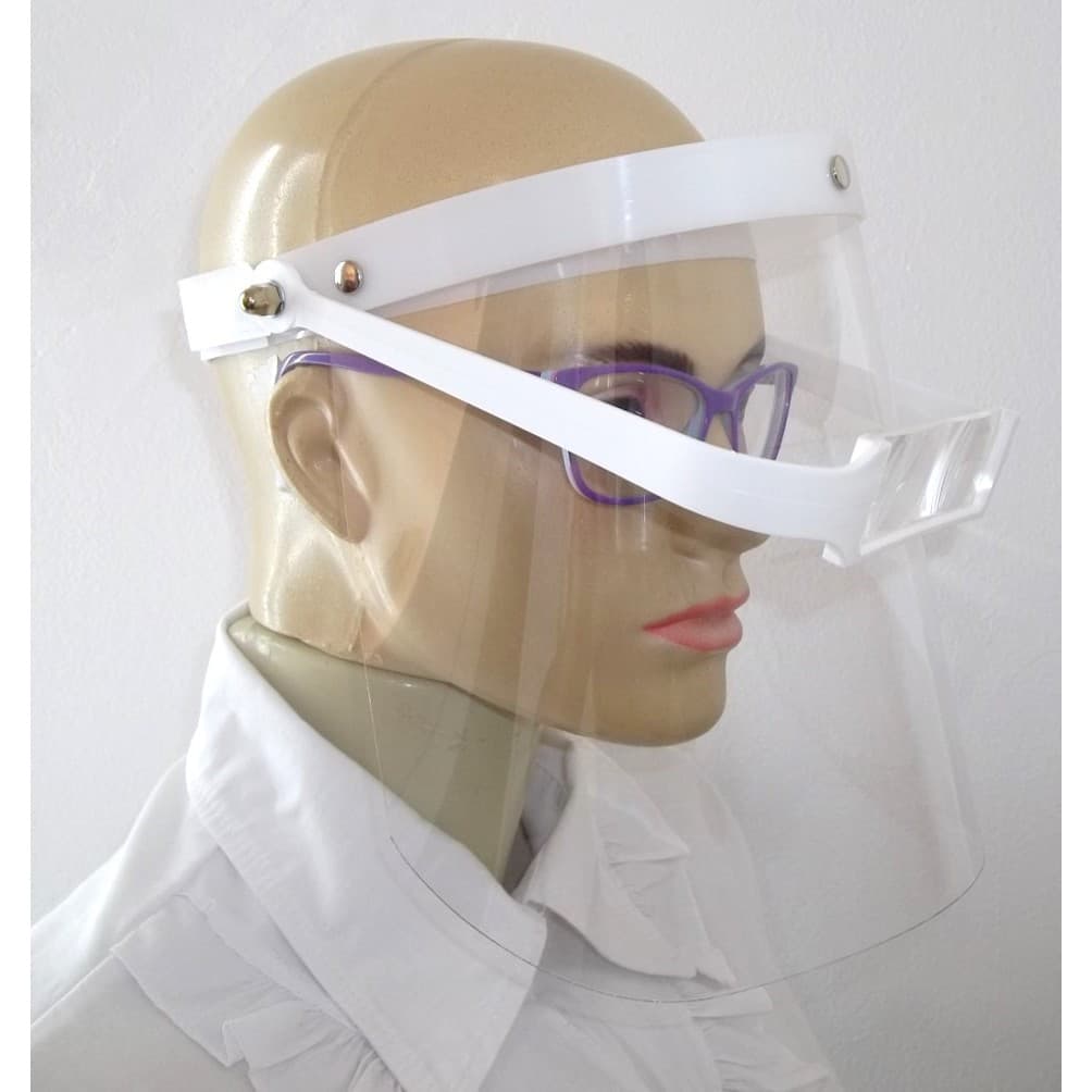 Face Shield Protetor Facial Odontológico com Lupa  de 4 Lentes De Resolução  1.6X 2.0X 2.5X 3.5X