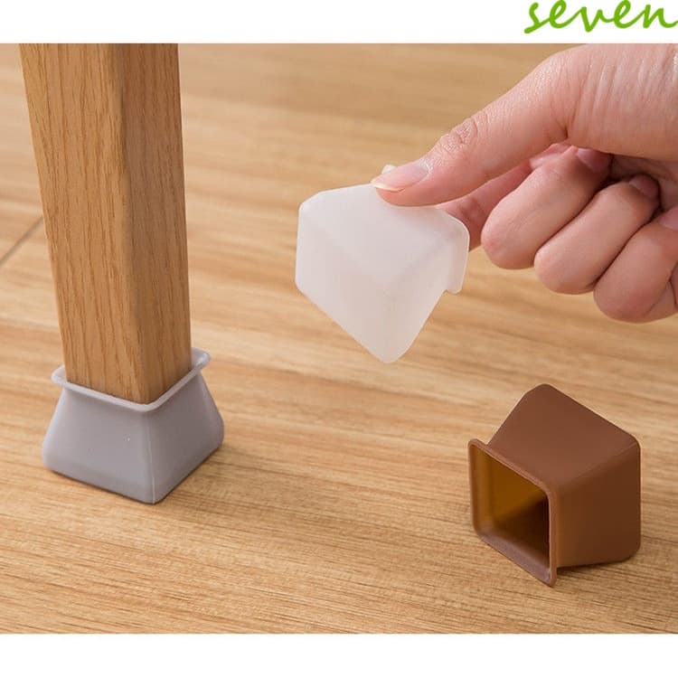 4 pçs móveis cadeira perna tampa Silicone feltro combinação transparente piso móveis cadeira almofada protetora mesa pé