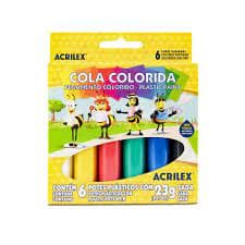 Cola Colorida com 06 ou 04 Potes Plásticos 23g- Acrilex