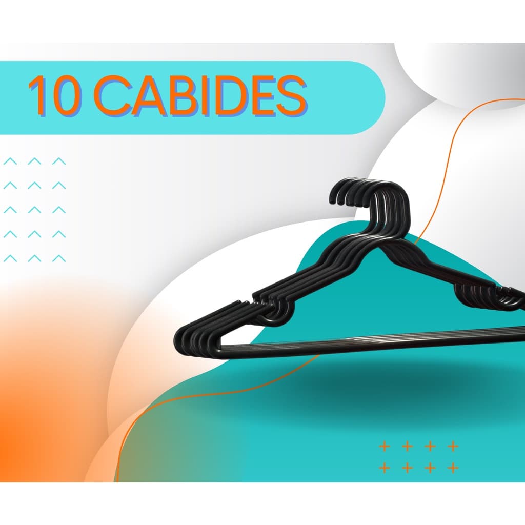 Cabide adulto preto Resistente KIT 10 unidades