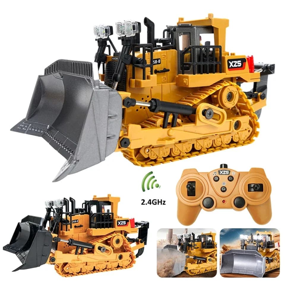 Trator Engenharia Truck escala 1/24 2.4g 9 ch Esteira Controle Remoto