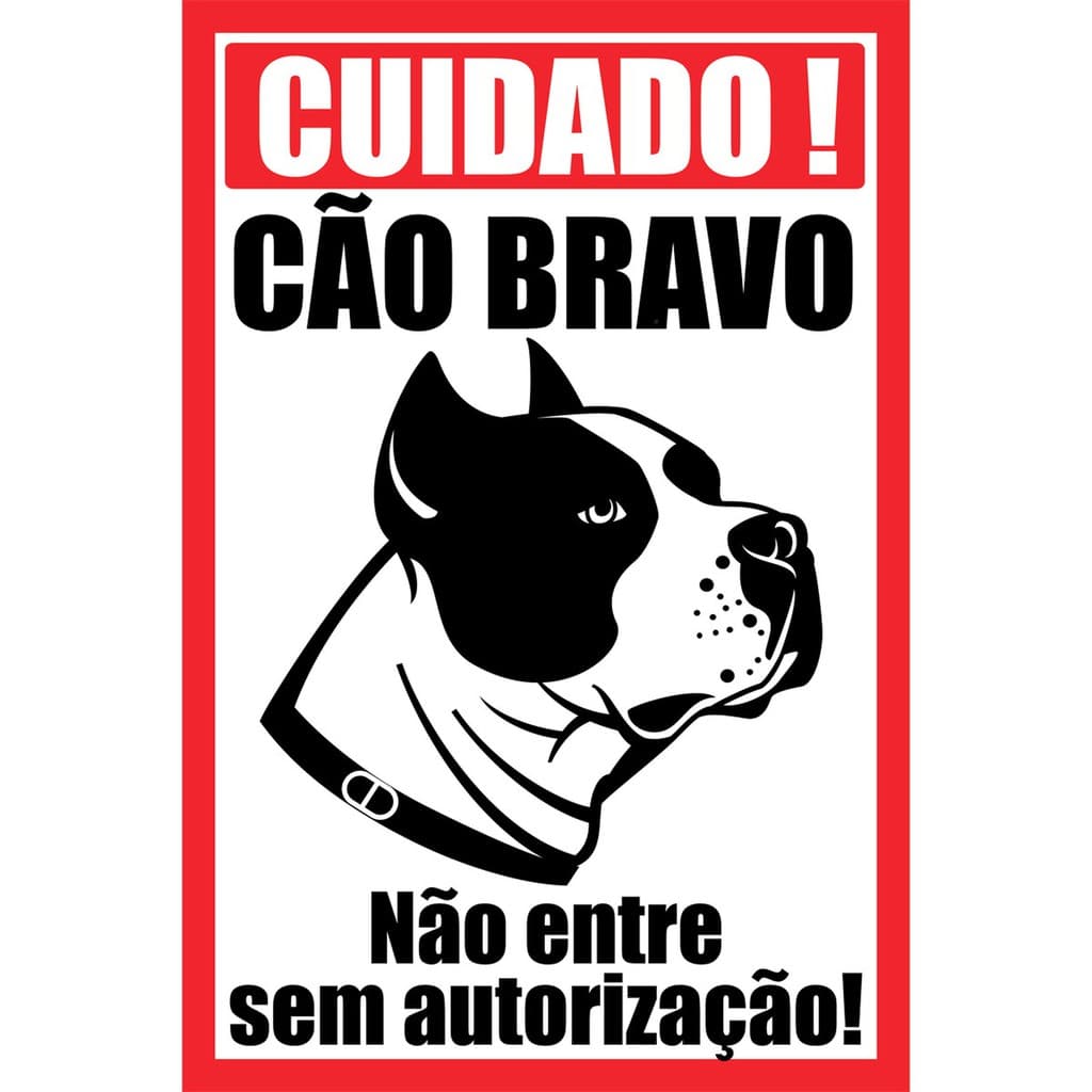 Placa Advertência Cuidado Cão Dono Bravo Portão Aviso Mod.14