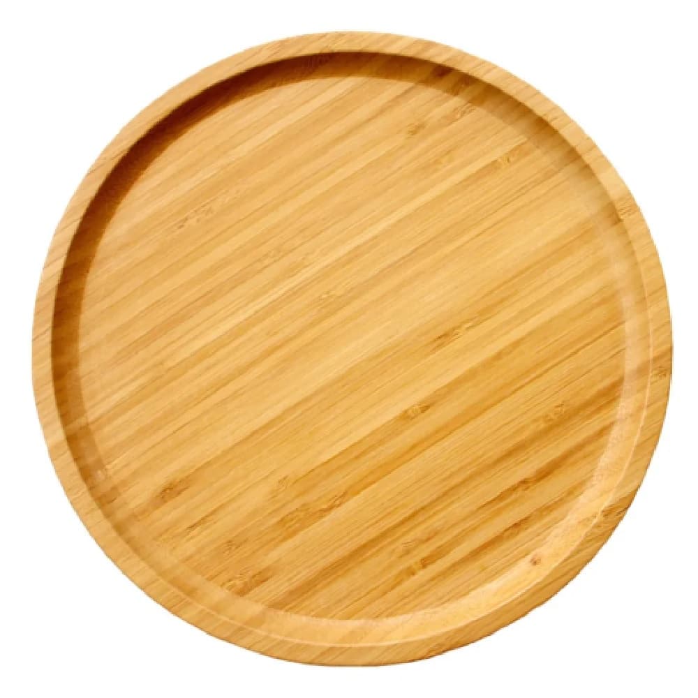 Prato Bandeja Bambu Redonda Cozinha Petisqueira Tábua 20cm