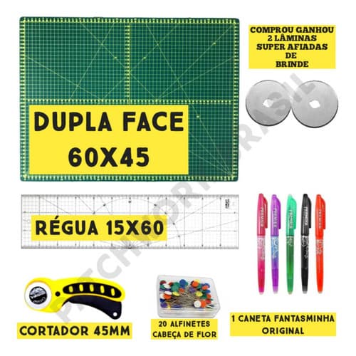 Kit Base De Corte 60x45 + Régua 15x60 + Lâminas + Brindes Dona Shô