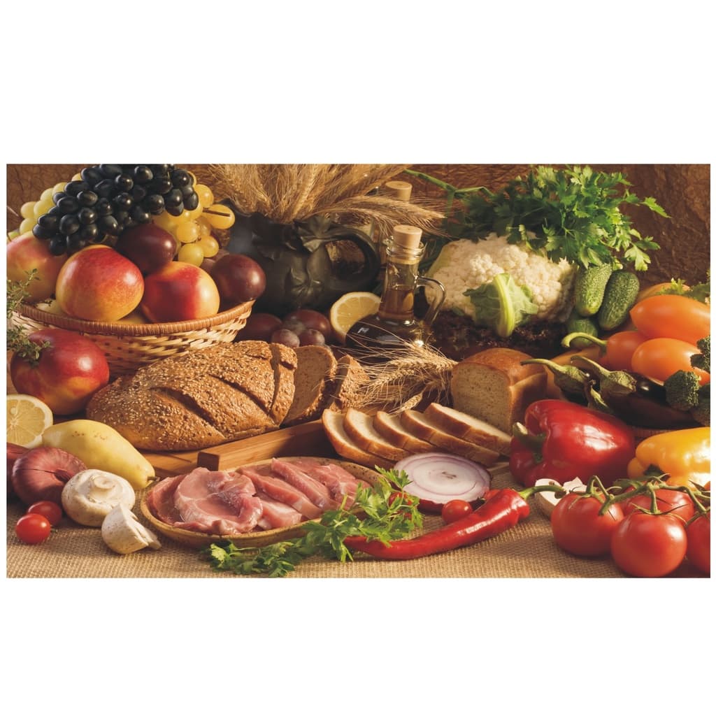 Adesivo Papel Parede De Cozinha Frios Pães Temperos Frutas Verduras J 147
