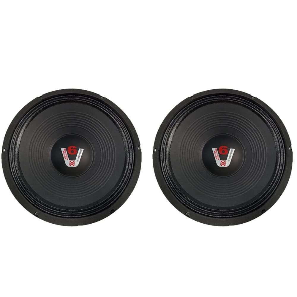 Kit de 2 (un.) Par Alto falantes Automotivo Preto Chapa Compet 12" polegadas 200W RMS Cone Tecido Acessórios Carros