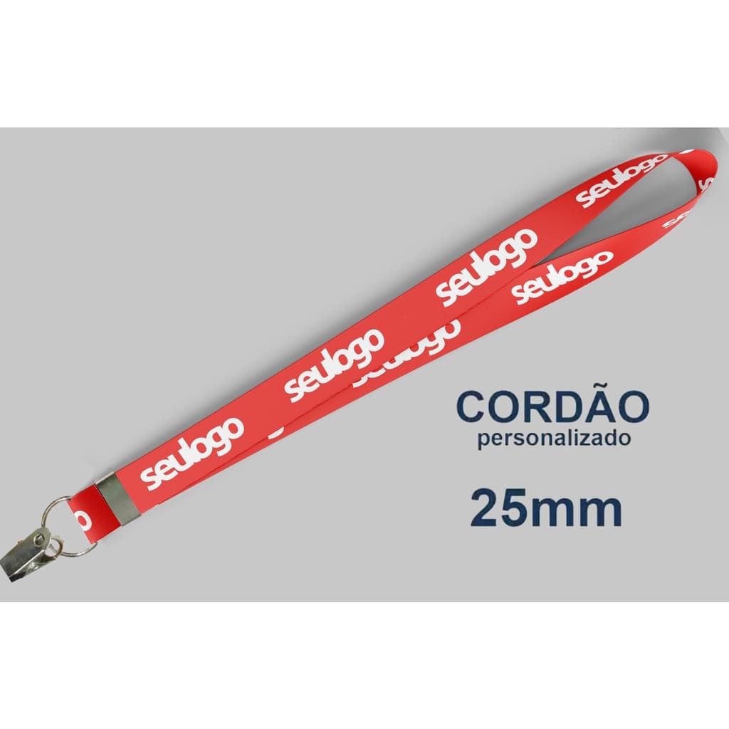 12 Cordões 25mm personalizados para Crachá