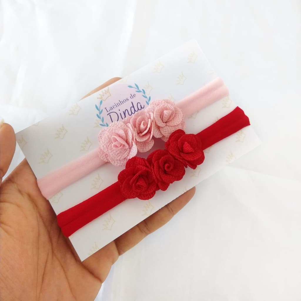 Kit 2 faixinha de cabelo para bebê faixas para recém nascidas faixa de cabelo para bebe saida maternidade