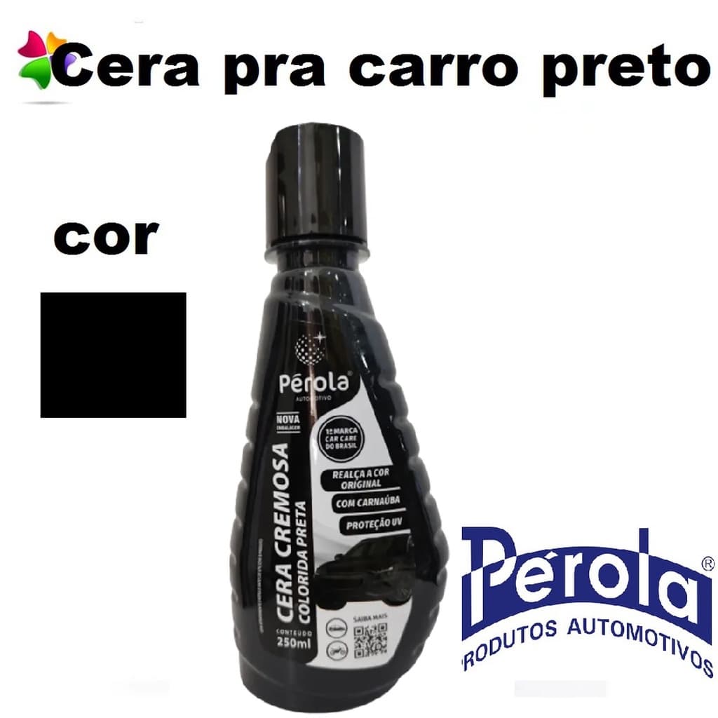 Cera Preta Cremosa Colorida Preto Perola 250ml