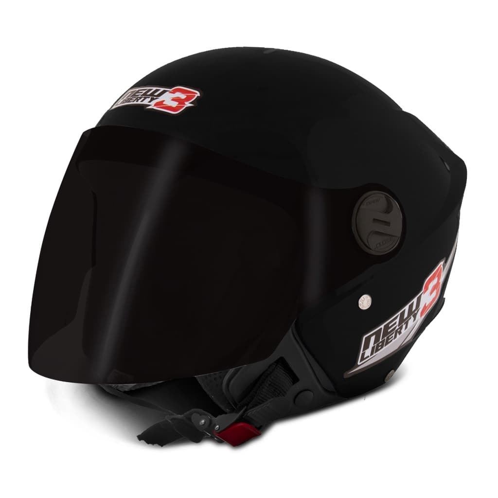 Capacete Aberto Masculino Feminino Adulto Resistente Pro Tork New Liberty 3 Com Viseira Fume Móvel