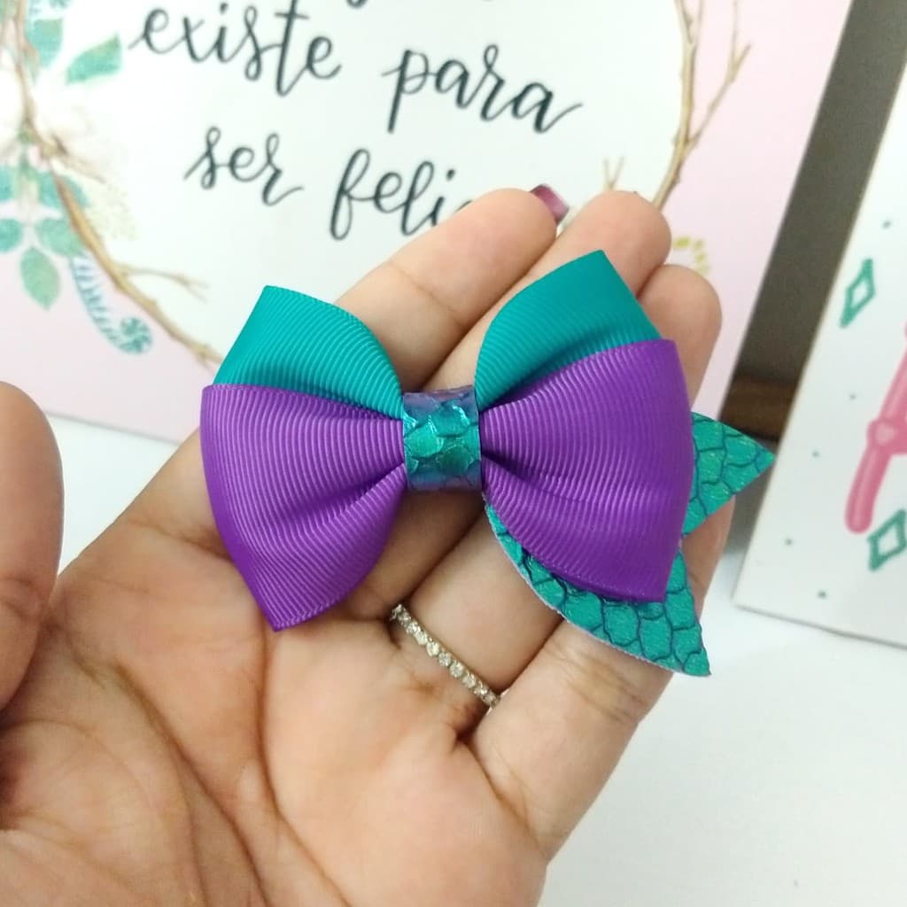 Laço Sereia Acessório de cabelo infantil laço para menina laço ariel laço de sereia