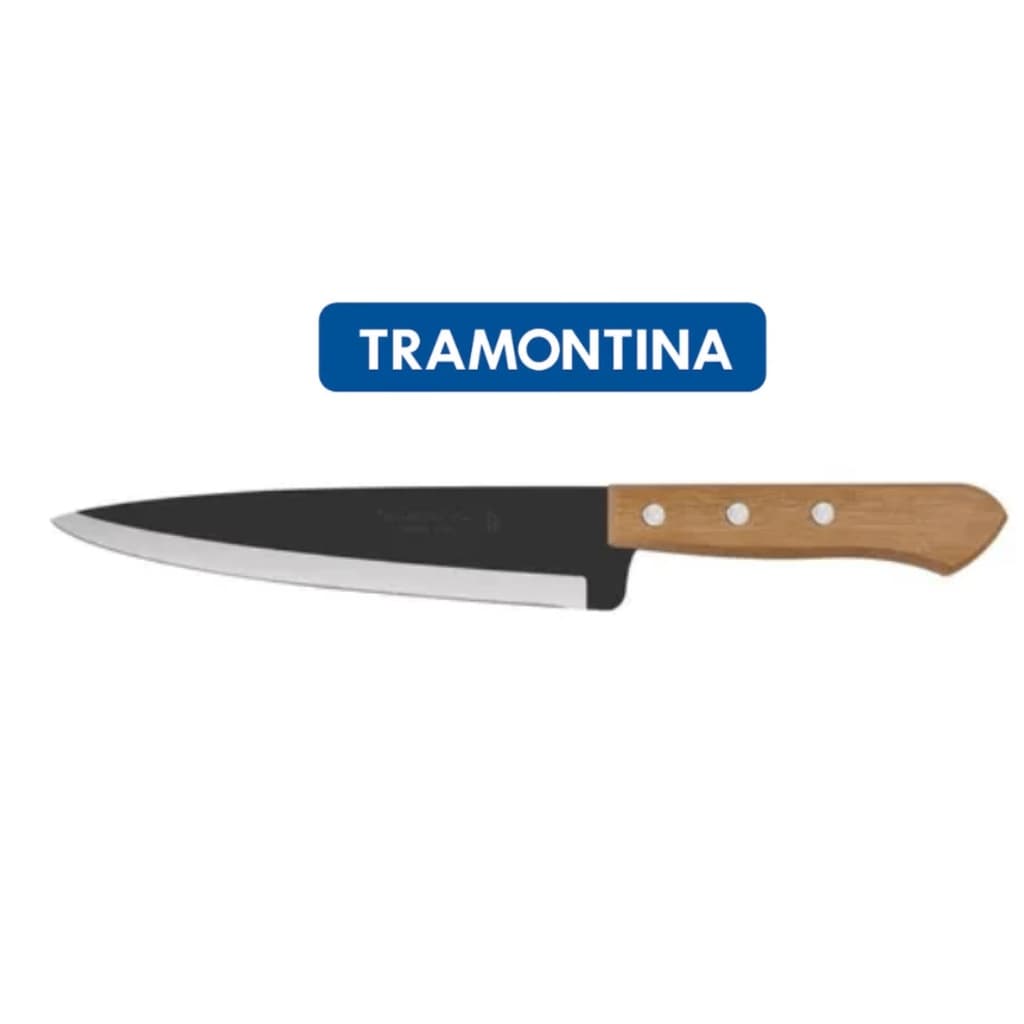 Faca Para Cozinha Em Aço Carbono N° 07 Cabo em Madeira Peixeira Tramontina