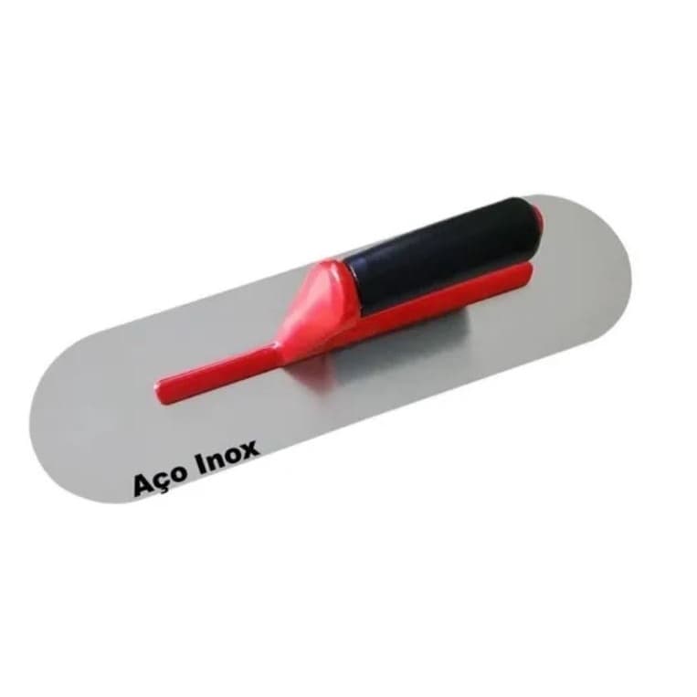 Desempenadeira Aço Inox Borda Redonda 10x35 Cimento Queimado