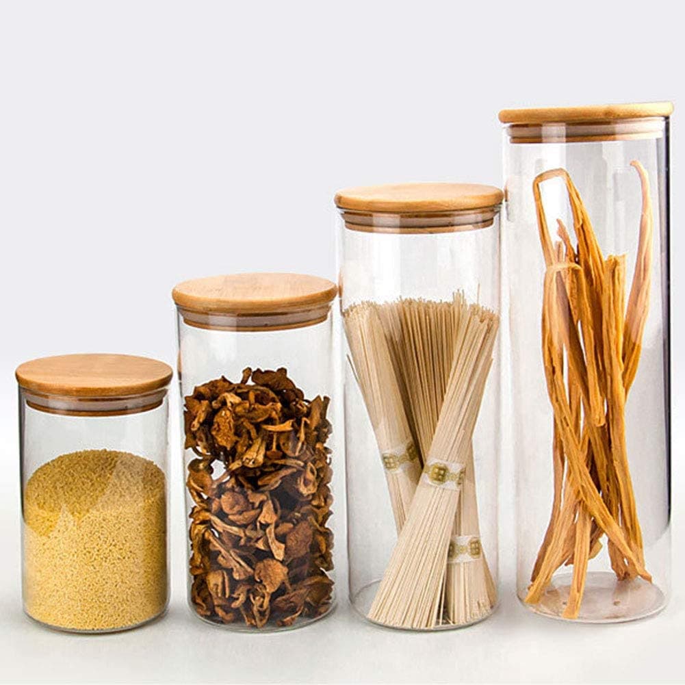Kit Potes de vidro Hermético Tampa Bambu potes de temperos kit individuais escolha o seu no menu