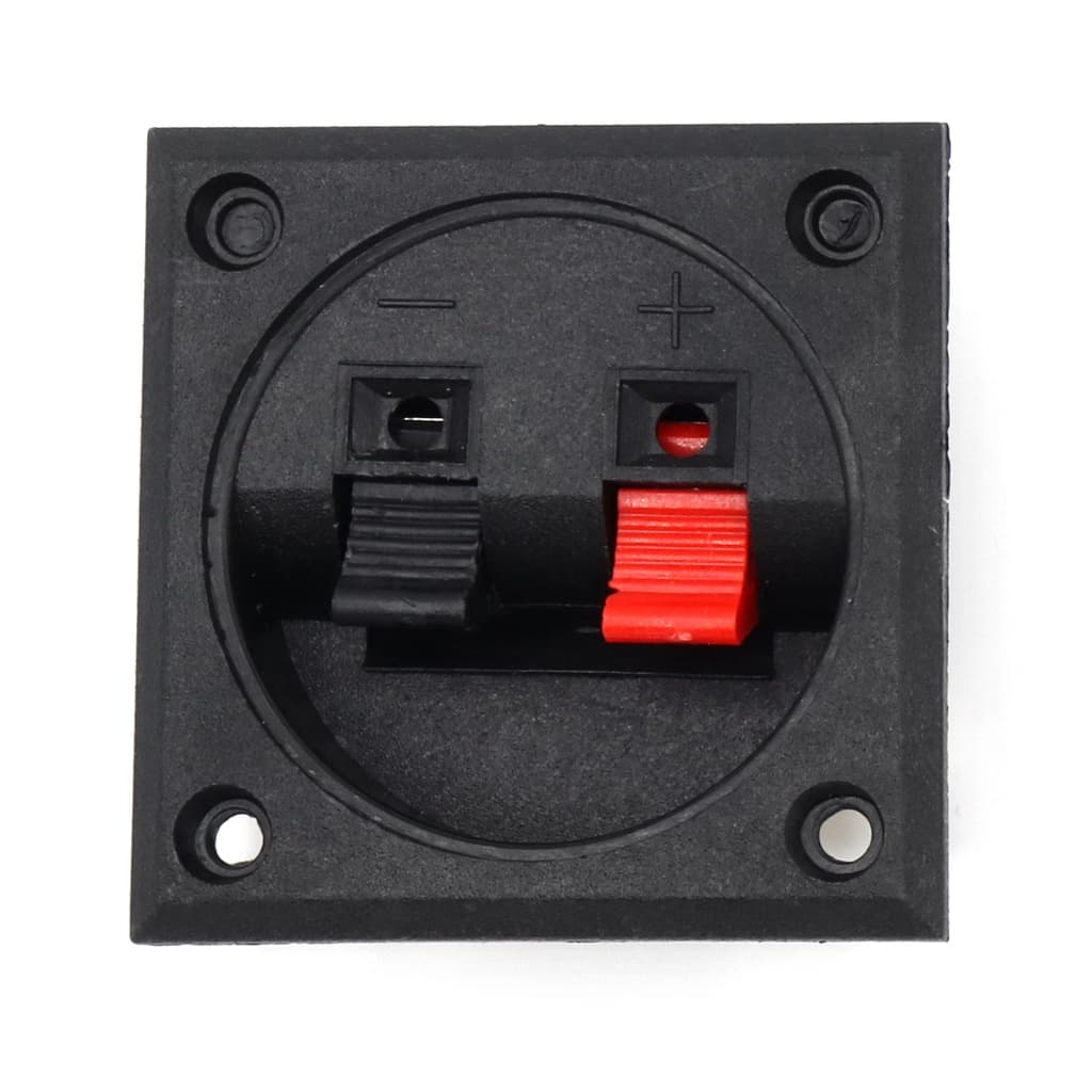 Borne Quadrado Para Caixa Acústica Preto 2 Vias 55mm X 55mm