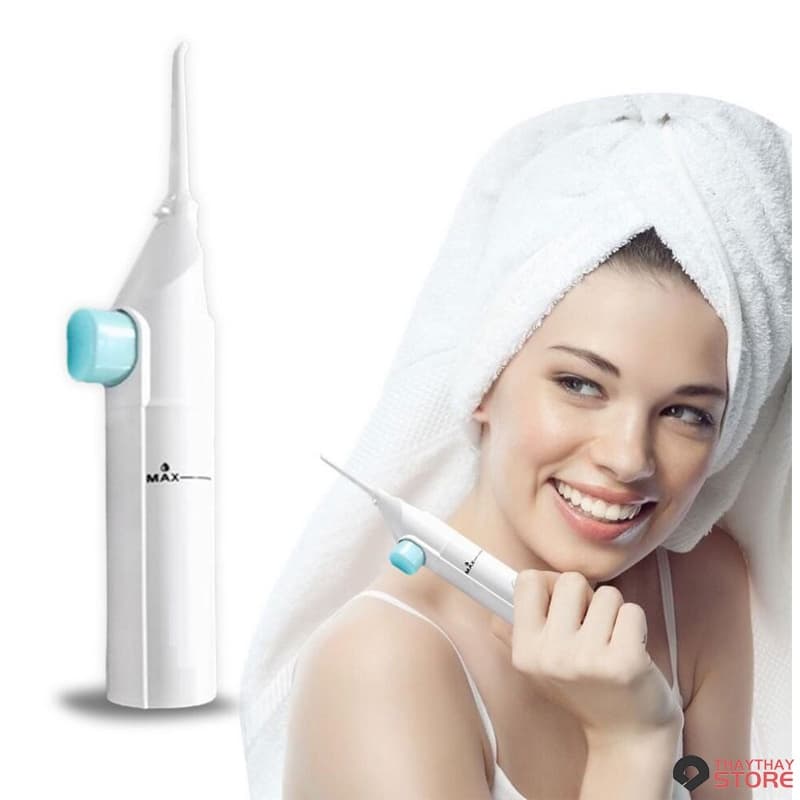 Irrigador oral manual limpa vigorosamente os dentes e a higiene oral