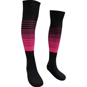 Meião Futebol Degrade Preto Com Rosa Fucsia Pé Preto At 21 Pares