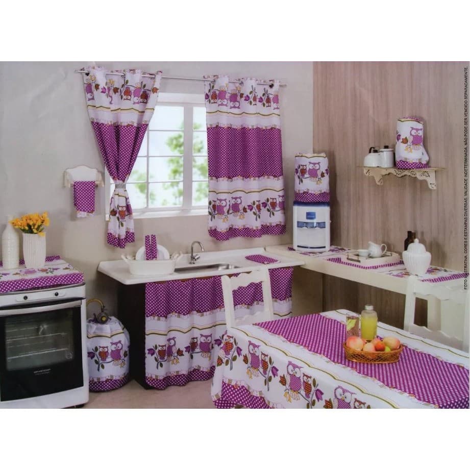 Kit Jogo De Cozinha Tergal 8 Peças