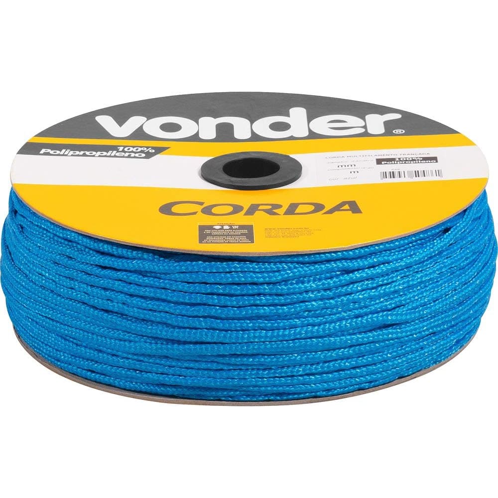 Corda Vonder Multifilamentada Trançada 6mmx165m 2,55kg Azul