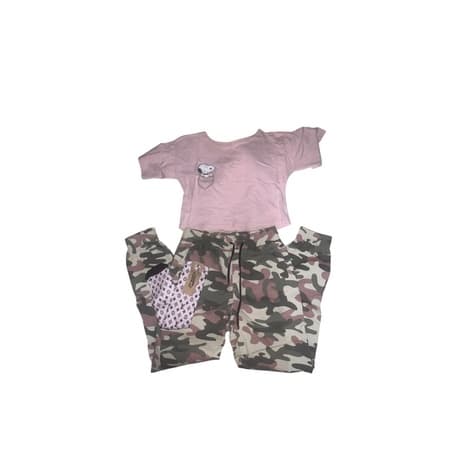 Calça militar rosa + meia rosa + cropped de brinde
