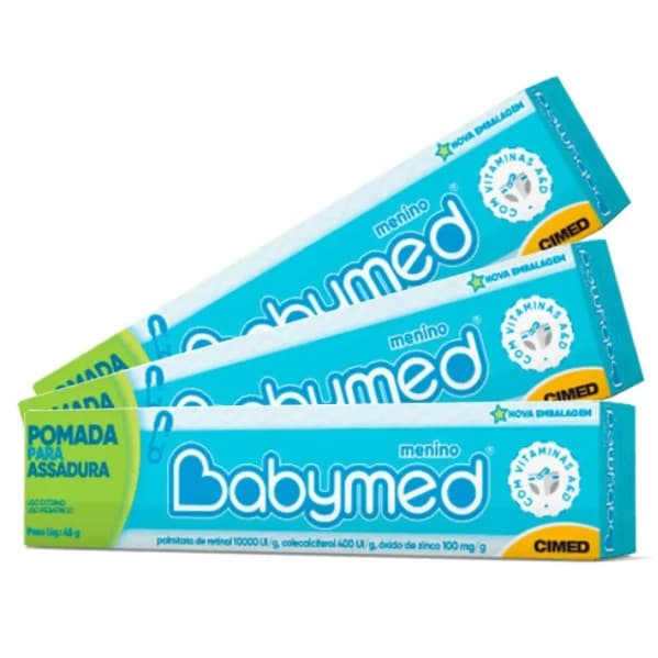 Kit Com 3 Babymed Pomada Para Assaduras 45 Gramas - Azul ATACADO