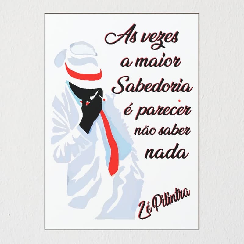 Placa decorativa Zé Pilintra frase umbanda religioso