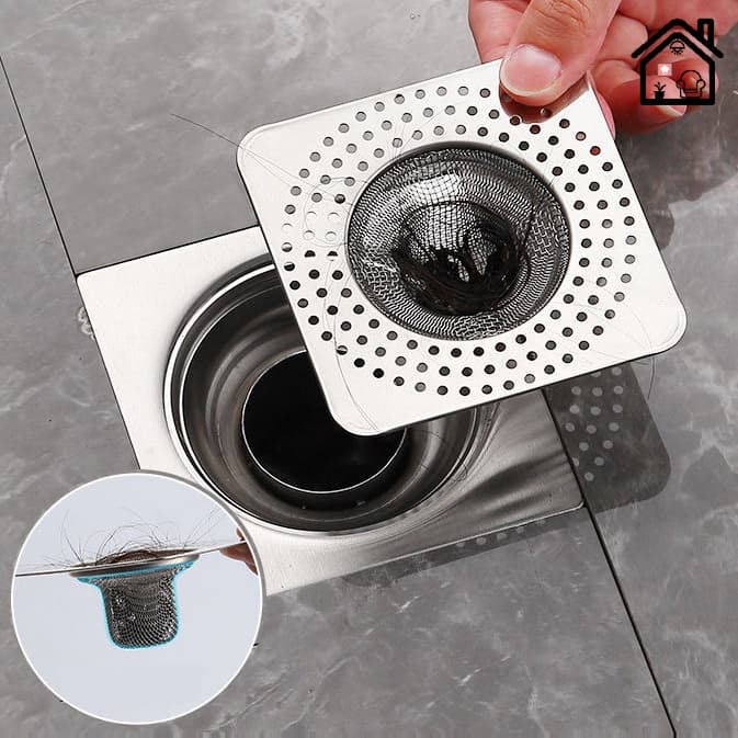 8CM Filtro Quadrado De Aço Inoxidável Para Ralo De Chão/Banheiro/Cozinha/Anti-debris