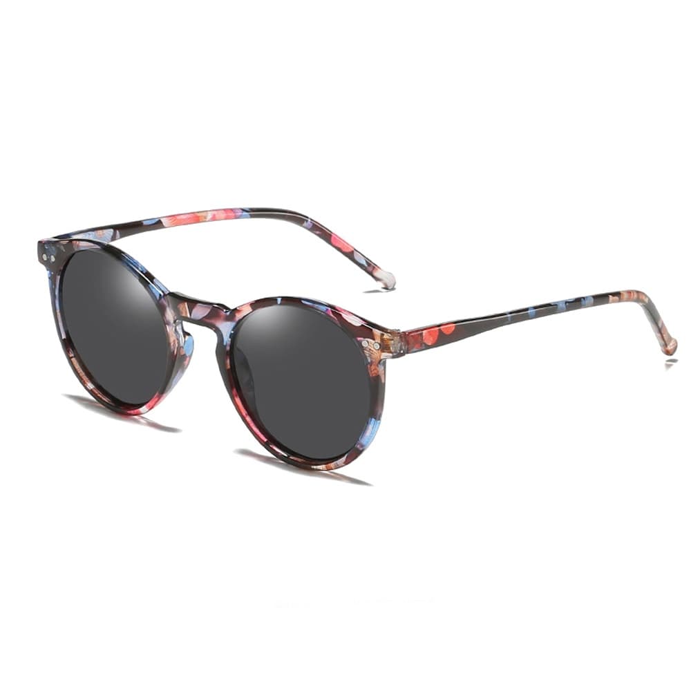 Óculos De Sol Modelo Redondo Tokyo Florido Preto Proteçao Uva
