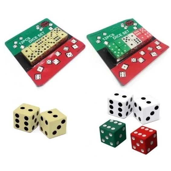 Conjunto Com 12 Dados Para Jogos e Tabuleiros 18mm