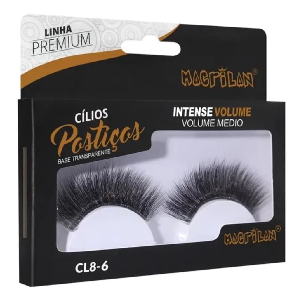 Cílios Postiços Volume Médio Linha Premium Cl8 6 Macrilan