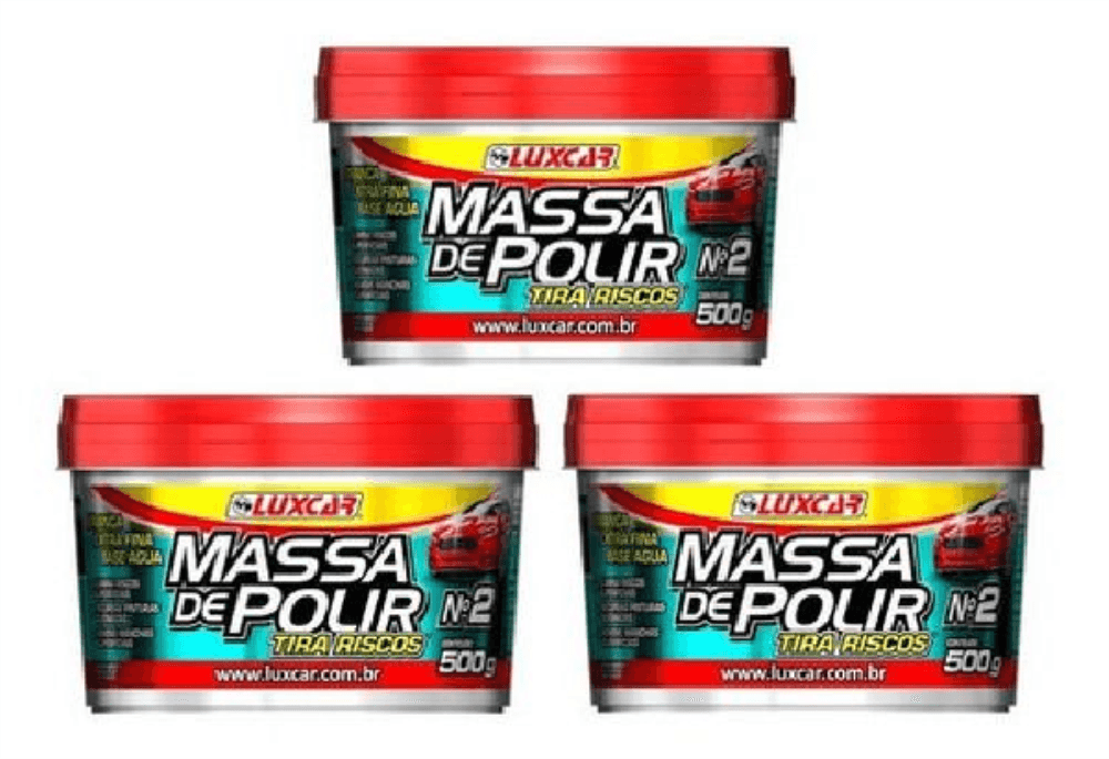 Kit Com 3 Massa De Polir Tira Riscos Luxcar 500g