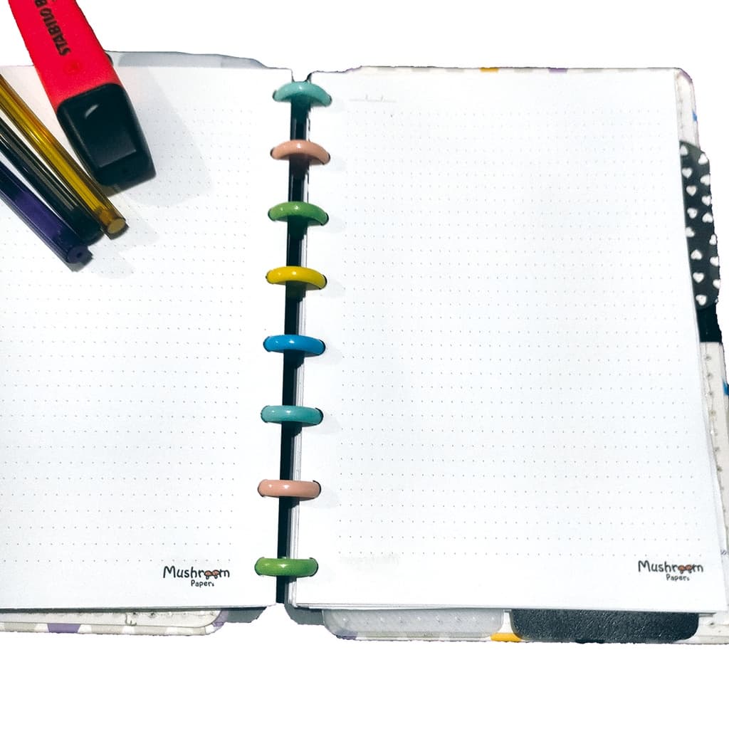 Refil para caderno inteligente Pontilhado caderno de discos infinito A5