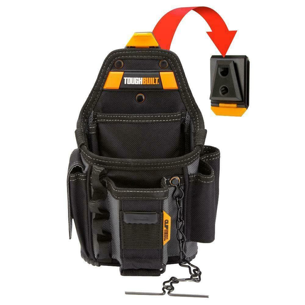 Bolsa Para Eletricista TOUGHBUILT TB-CT-34 7.5 Pol . Bolso Pequeno Notebook Preto Com 13 Compartimentos