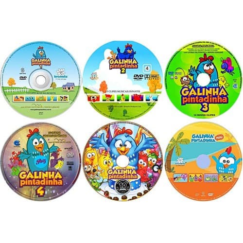 6 DVDs Galinha Pintadinha 97 Clips + Midia Personalizada + Encarte Colorido