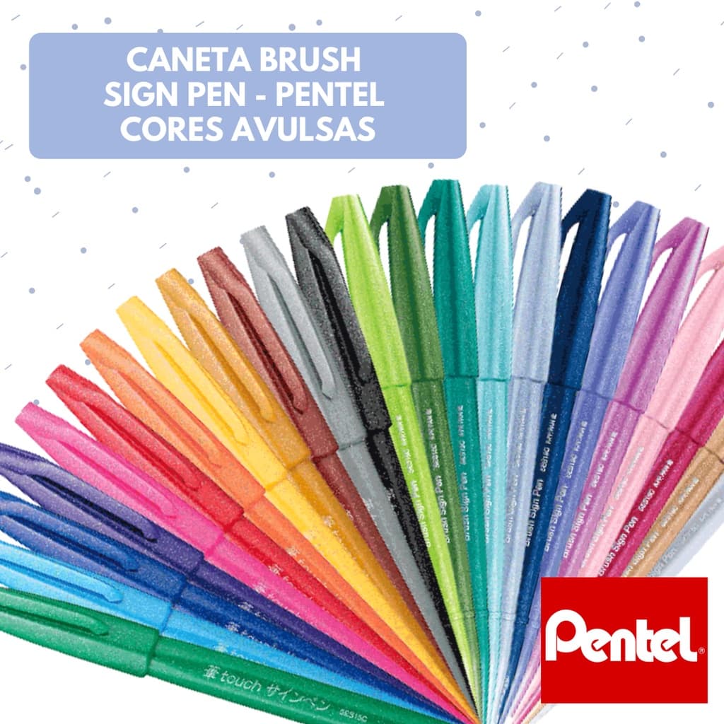 Caneta Brush Pentel Sign Pen - Unidade Cores Variadas