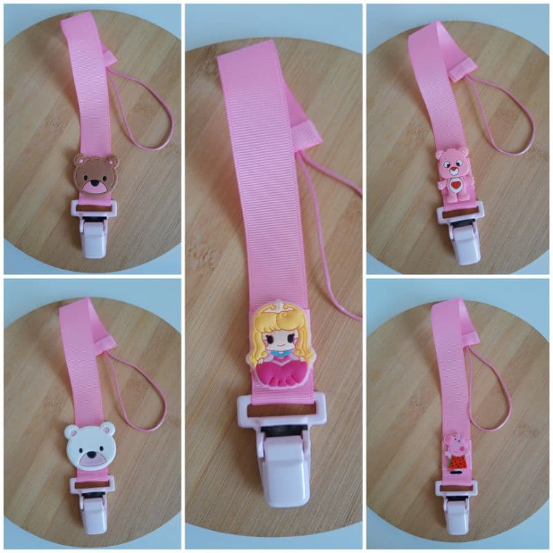 Prendedor de Chupeta personalizado para menina rosa