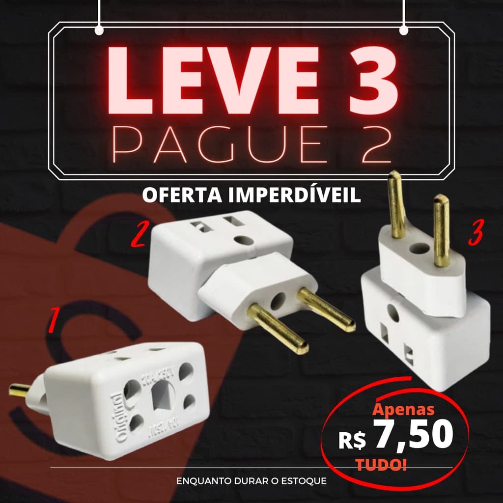 Adaptador Tomada Multiuso Plug Elétrico 10a / 20a Bob Esponja eletrônico