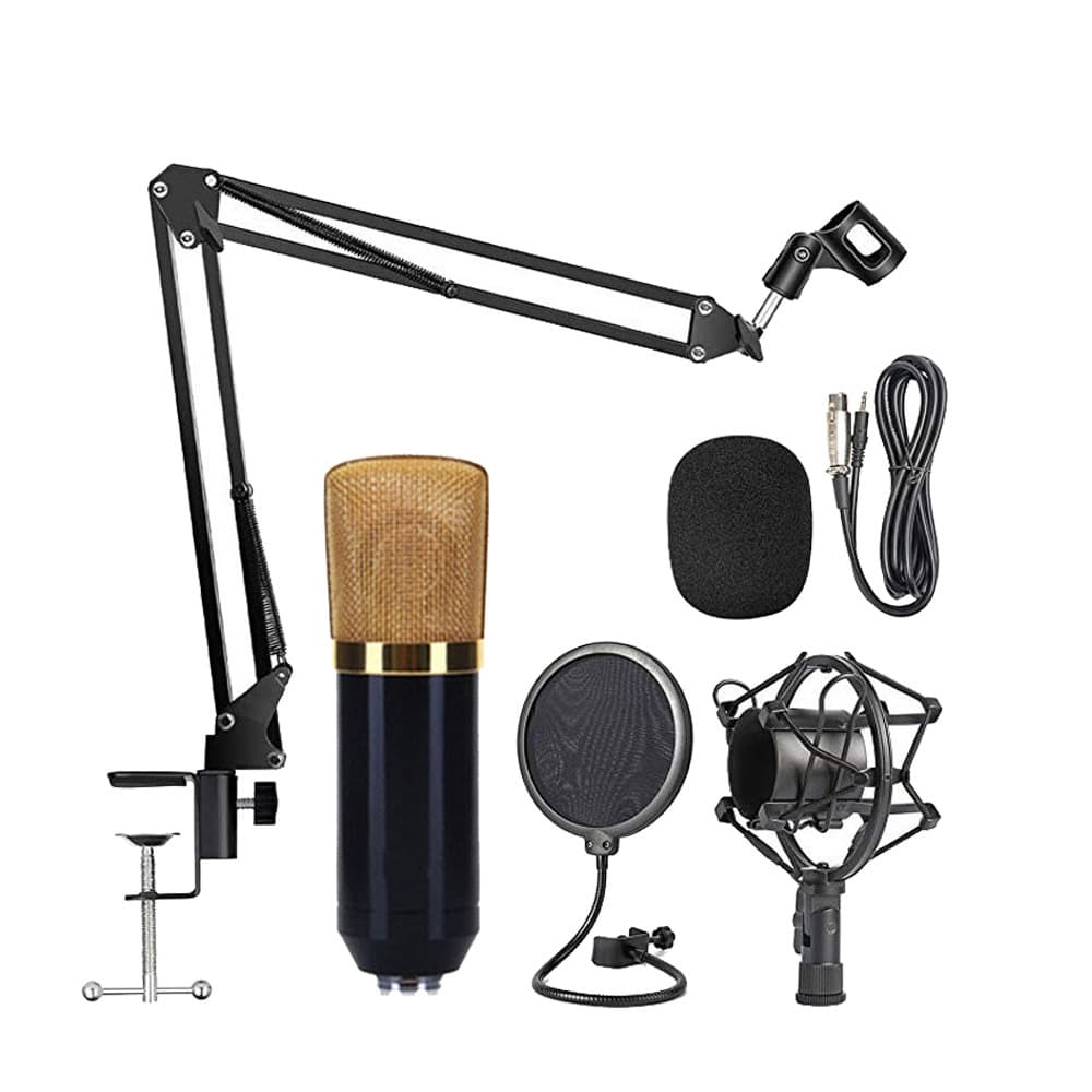 Kit Microfone Bm800 Pop Filter Aranha Braço Articulado