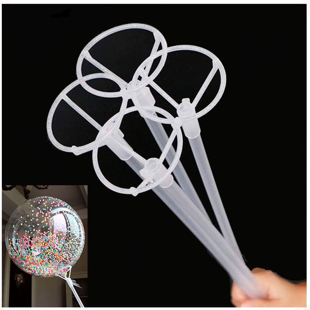 50 Unidades Haste Suporte Vareta Pega Balão Bexiga Metalizado Bubble - 50 cm
