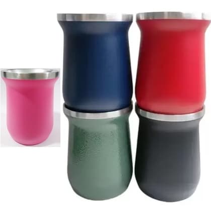 Copo Cuia Isotérmico 260 ML Aberto Quente Frio Inox Parede Dupla Conserva