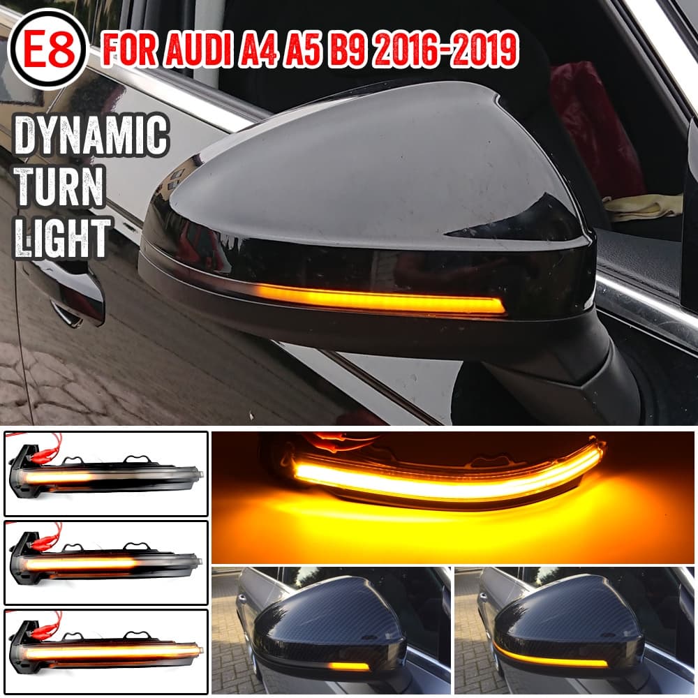 Para Audi A4 S4 RS4 B9 2016-2019 A5 S5 RS5 Sinal De Volta Dinâmico LED Luz Asa Lateral Espelho Retrovisor Indicador Pisc