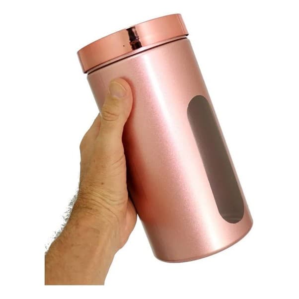 Pote De Bolacha Plástico Rose Cozinha Biscoito Açucar Café Farinha Max Organizador de Cozinha