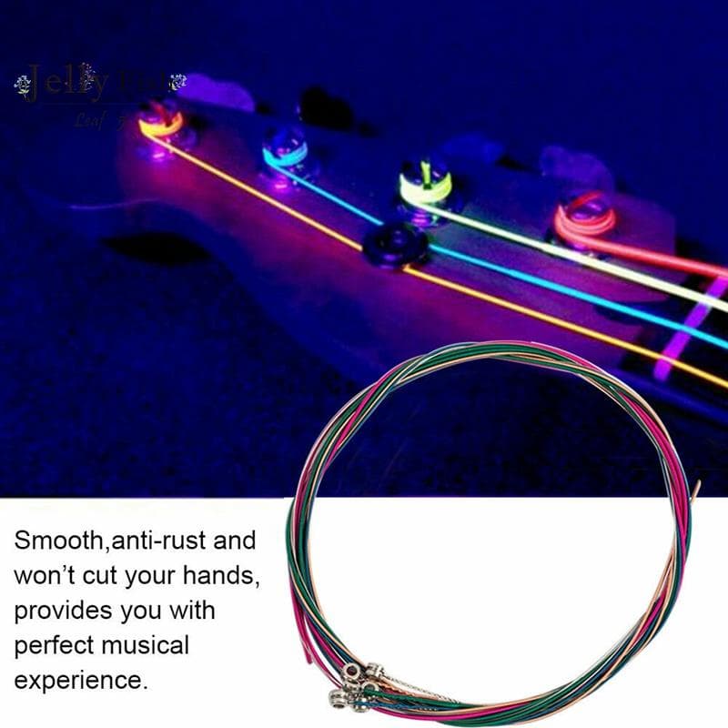 6 Pçs / Conjunto Corda De Substituição Corda De Aço Para Instrumentos Musicais / Guitarra / Baixo Elétrico