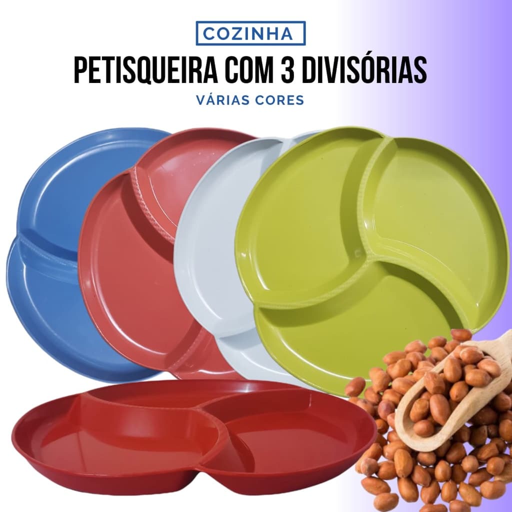 Petisqueiras Divisórias Grande – Plástico (escolha a quantidade desejada)
