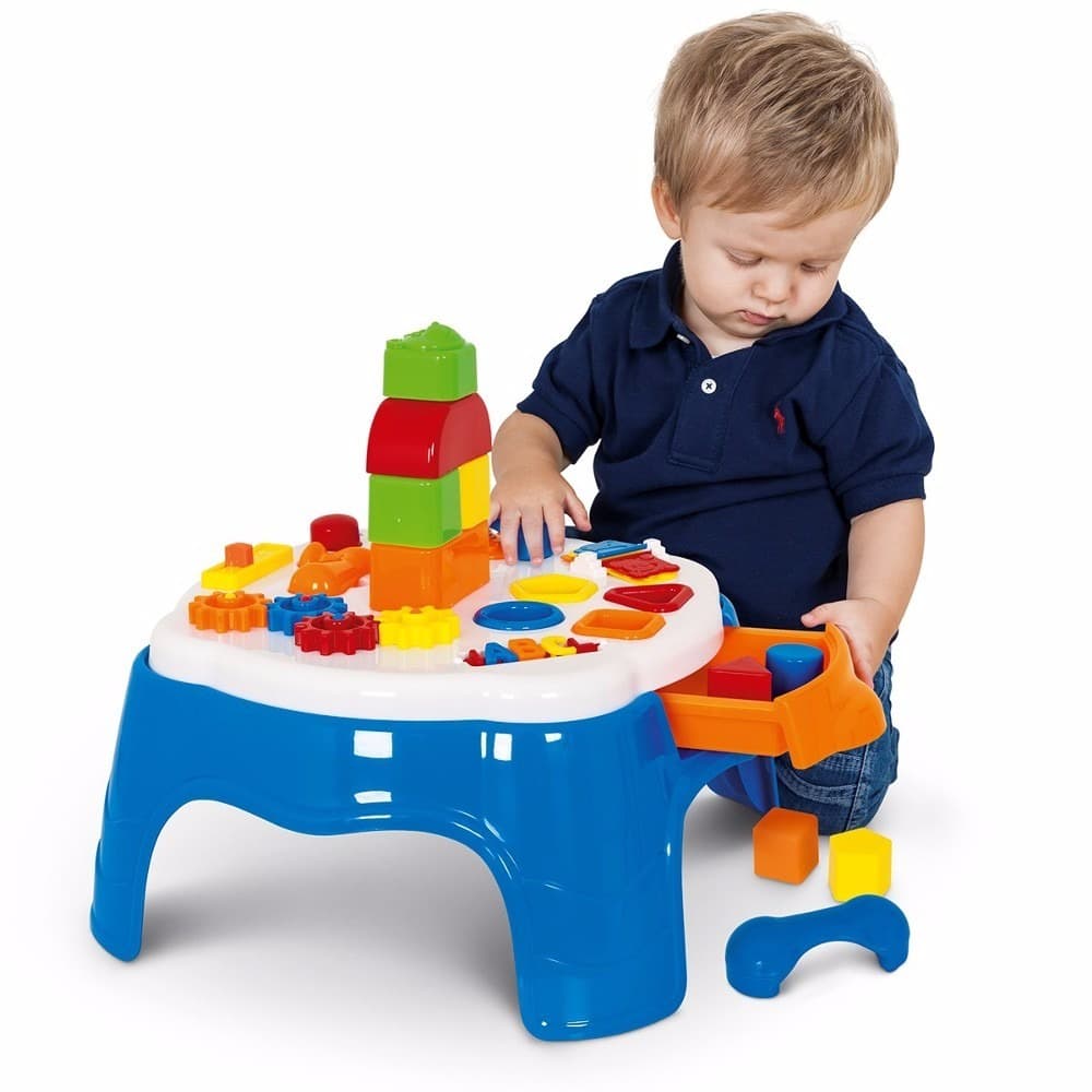 Mesa Didatica Com Atividade Educativa Infantil Azul Play Time - Cotiplas